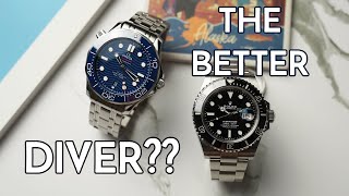 ROLEX SUBMARINER VS OMEGA SEAMASTER DIVER 300M [upl. by Oleta]