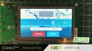 NXP iMX RT1050 FreeRTOS and Storyboard  Crank Software Sample GUI Demo [upl. by Wollis441]