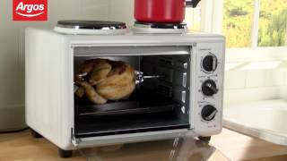 Cookworks KHB28RC10SKH White Mini Oven with Hob Argos Review [upl. by Nehtanoj]