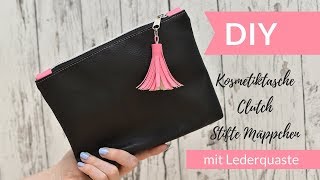 Clutch I Kosmetiktasche nähen  inkl Schnittmuster [upl. by Odab88]