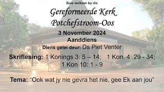 3 November 2024 1800 AANDDIENS Ds Piet Venter [upl. by Enomes288]