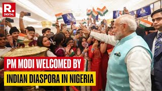 PM Modis Visit to Nigeria A Heartfelt Welcome by the Indian Diaspora [upl. by Rogerson]