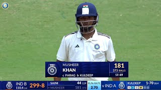 Musheer Khan batting highlights scored 181 373 against India A in Duleep Trophy 2024 [upl. by Jb]