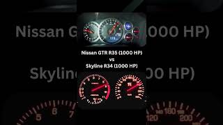 Nissan Skyline GTR R34 vs Nissan GTR R35 Drag racing race skyline fast [upl. by Lrigybab]