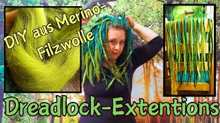 DIY DreadlockExtentions aus Merino Filzwolle herstellen und anbringen [upl. by Mcconaghy]