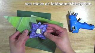 How to make a paper corsage from origami flowers [upl. by Yanaj]