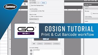 Summa GoSign Tutorial  Setting up a Barcode Print amp Cut workflow with Summa GoSign and Onyx [upl. by Adler]