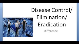 PSM 044 Disease Control Elimination Eliminate Eradicate Eradication Difference Differ Definition [upl. by Beacham889]