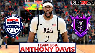 Team USA Anthony Davis DOMINATES Random REC in NBA 2K24 [upl. by Yraunaj]