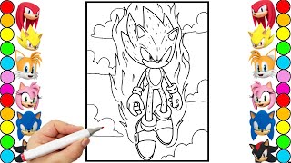 Sonic Coloring Pages Sonic Team Sonic The Hedgehog Teils  Amy Rose Knuckles draw 90 [upl. by Kirat]