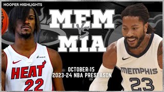 Memphis Grizzlies vs Miami Heat Full Game Highlights  Oct 15  202324 NBA Preseason [upl. by Siramaj]