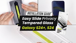 Installation Guide Galaxy S24 S24  Ringke Easy Slide Privacy Tempered Glass [upl. by Ardnasyl465]