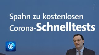 CoronaPandemie Spahn will Schnelltests für alle [upl. by Nelluc]