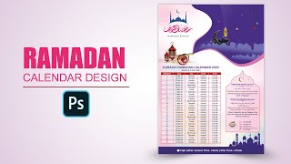 Ramadan 2020 Calendar  Ramadan Sehr And Iftar Timing Chart Design In Photoshop CC UrduHindi [upl. by Misty]