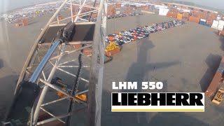 Liebherr LHM 550 Timelapse 27000 photos Mobile harbour crane Port of Antwerp container GoPro [upl. by Felicdad]