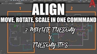 AutoCAD Align Tutorial – How to Align and Scale Ojects Quickly  2 Minute Tuesday [upl. by Oibirot852]