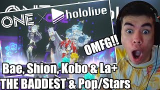 Bae Shion Kobo amp La Sing THE BADDEST amp PopStars by KDA At Riot Games ONE Opening Act REACTION [upl. by Grishilde808]