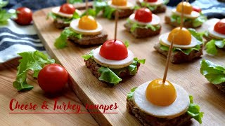 Cheese amp Turkey Ham Canapes Recipe [upl. by Ocirderf]