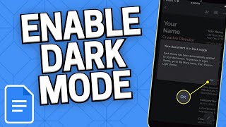 How to Enable Dark Mode on Google Docs 2024 [upl. by Yarezed]