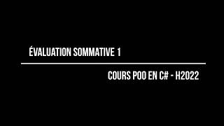 Évaluation Sommative 1 C [upl. by Eenar814]