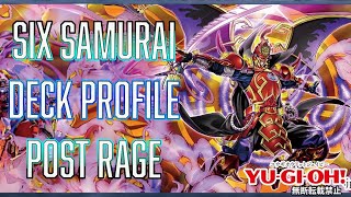 YUGIOH Six Samurai FUTURE Deck profile POST RAGE [upl. by Enelrahc]