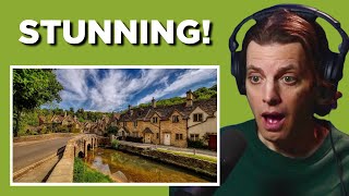 American Reacts to The Prettiest Villages In England [upl. by Hughmanick]