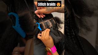 Stitch braids tut viralvideo shorts explore short braids hairstyles shortvideo viral fyp [upl. by Ariik]