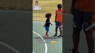 Little Brother Talks Trash Big Bro Shows Who’s Boss siblings bigbrother basketball [upl. by Ahsyad]