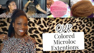 Colored Micro Loc Extensions Tutorial  Human Hair Afro Kinky Bulk ft QVR Hair [upl. by Aciret]