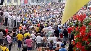 Biberacher Schützenfest 2015 Schützenlied Marktplatz Antrommeln [upl. by Mattson]