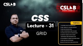 Lecture 31 CSS  Grid Layout System in css in Hindi  CSLAB  SIKAR [upl. by Anikram]