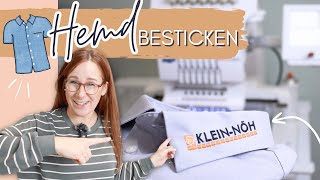 🪡👕How to Hemdkragen und Brusttasche besticken mit der Freiarmstickmaschine  inkl 😱SCHOCKMOMENT 🤯 [upl. by Daahsar950]