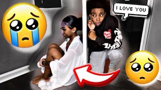 CRYING WITH THE DOOR LOCKED PRANK  CUTE REACTION😩 [upl. by Dacey]