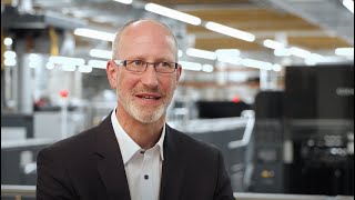 Oliver Baar unveils strengths and positioning of VariJET 106 the new B1 sheetfed inkjet press [upl. by Lunnete]