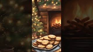 Cozy Christmas Fireplace 🎄christmasambience cozychristmasambience christmasmusic shorts ai [upl. by Iilek]