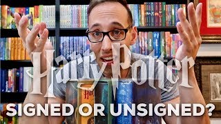 HARRY POTTER SLIPCASE EDITIONS Are they signed by JK Rowling PLUS unboxing a RARE German book [upl. by Ariom]