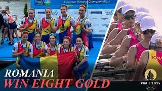 Rowing Romania Win Womens Eight Gold in Womens Eight Finals  Olympics 2024 [upl. by Alvar]