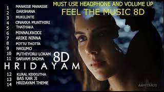 HRIDAYAM 15 FULL SONGS 🖤 8D AUDIO Hridayam  Pranav  Vineeth  Hesham CLOSE EYES Use Headphones [upl. by Trauner273]