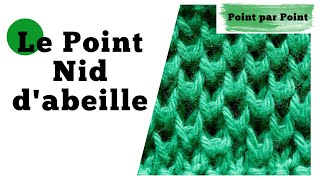 Point par point  Point de nid dabeille tricot a plat amp en rond [upl. by Akinar]