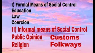 Sociology 9  Formal and Informal means of Social Control  Examples of Social control  CSS PMS [upl. by Ronyar583]