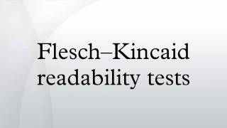 Flesch–Kincaid readability tests [upl. by Itisahc]