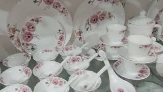 Amjad Hyderabadi crockery YouTube chainnal moghalpura 111pc Golden Dinner set 15000 special offer [upl. by Seidler]