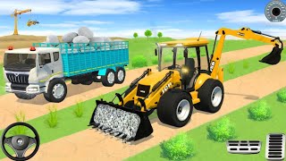 Indian vihiclace 🙃simulator new update tractor 😒 and trolley flying new car jcb game play [upl. by Ahsonek]