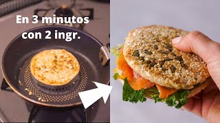 Pan de avena en sartén con 2 ingredientes Ideal para la cenas ligeras  Auxy [upl. by Oina]