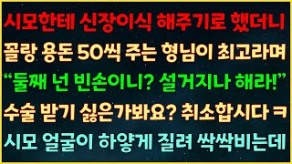 반전신청사연 시모한테 신장이식 해주자 용돈 50씩 주는 형님 최고라 quot둘째 넌 빈손이니 설거지나 해라quot 수술 받기 싫은가봐요 취소하죠ㅋ 시모 얼굴이 하얗게 질려 싹싹비는데 [upl. by Sucramej]