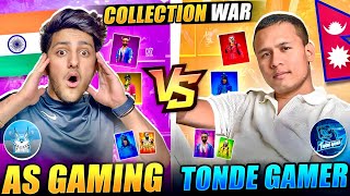 As Gaming Vs Tonde Gamer 😍 First Time Ever Richest Collection Versus  Garena Free Fire [upl. by Aerdnael]