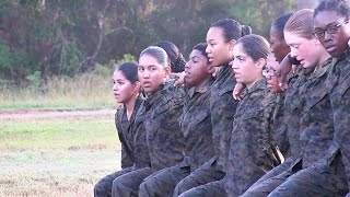 Marine Corps Female Recruits – Morning PT [upl. by Drandell]