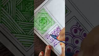 zentangle pattern for beginner step by stepshorts zentanglepatterndoodle trendingrelaxing [upl. by Scandura]