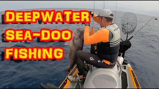 Deep water offshore Jetski fishing adventure electric reel fishing at 1300 feet deep [upl. by Yzeerb]