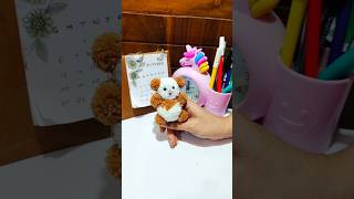 DIY teddy bear  cute easy pom pom teddy bear making  yarn craft  youtubeshorts teddybear [upl. by Lucho755]